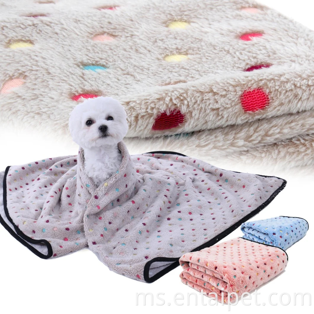 Fabrik Fleece Selimut Anjing Haiwan Peliharaan Lembut dan Comel